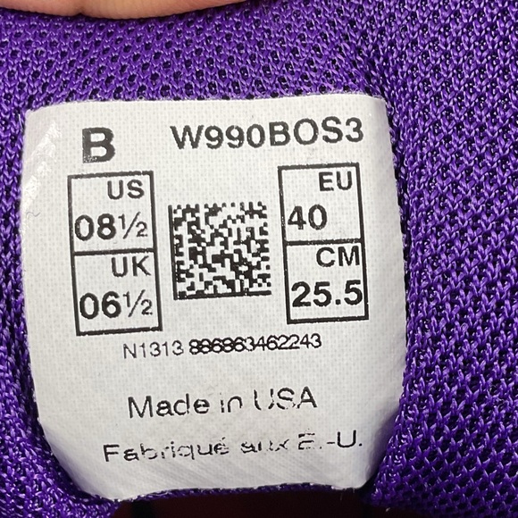 New Balance 990v3 Boston Marathon Womens‎ 8.5 B Running Shoes Lace Up Purple - Picture 13 of 14